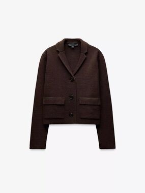 Zara Dark smooth Brown Knit Cardigan